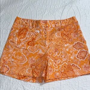Michael Kors Orange Paisley High Waist Shorts